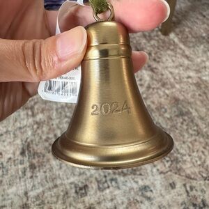 NWT hearth & hand Gold Bell Ornament 2024